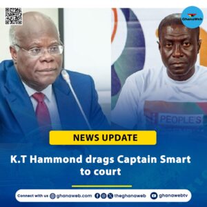 Former MP K.T. Hammond has sued journalist Captain Smart for defamation